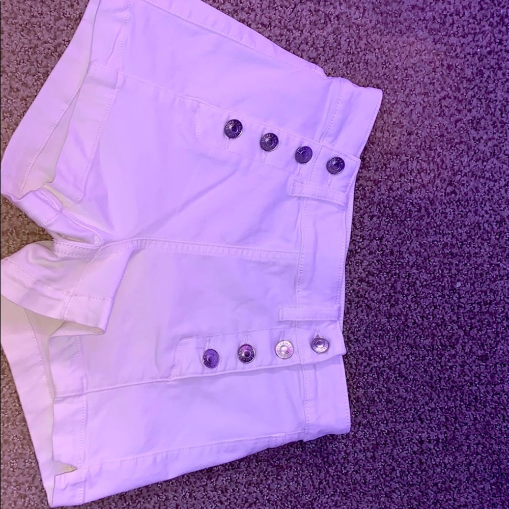 White jean shorts